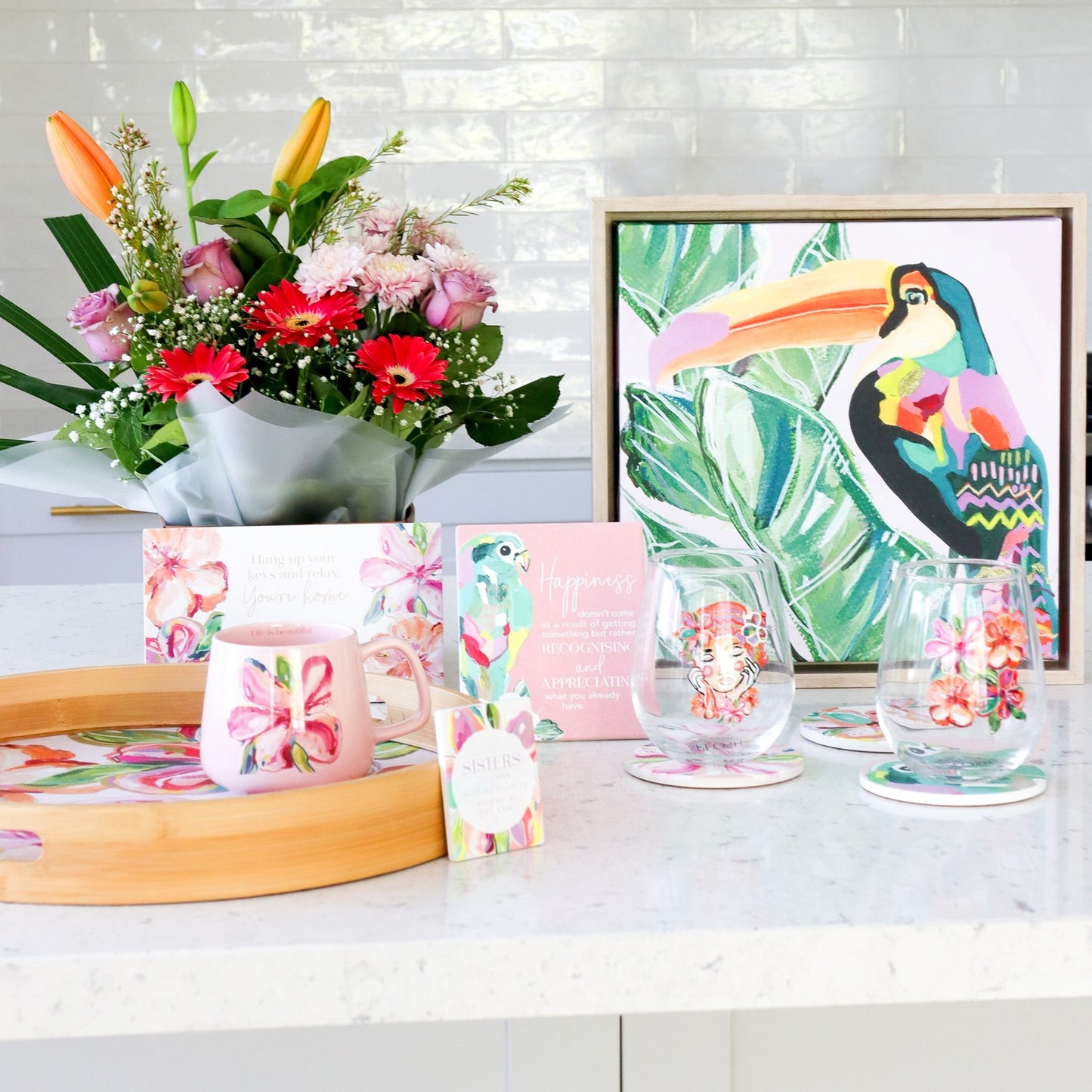 Talulah Toucan Framed Canvas 34x34