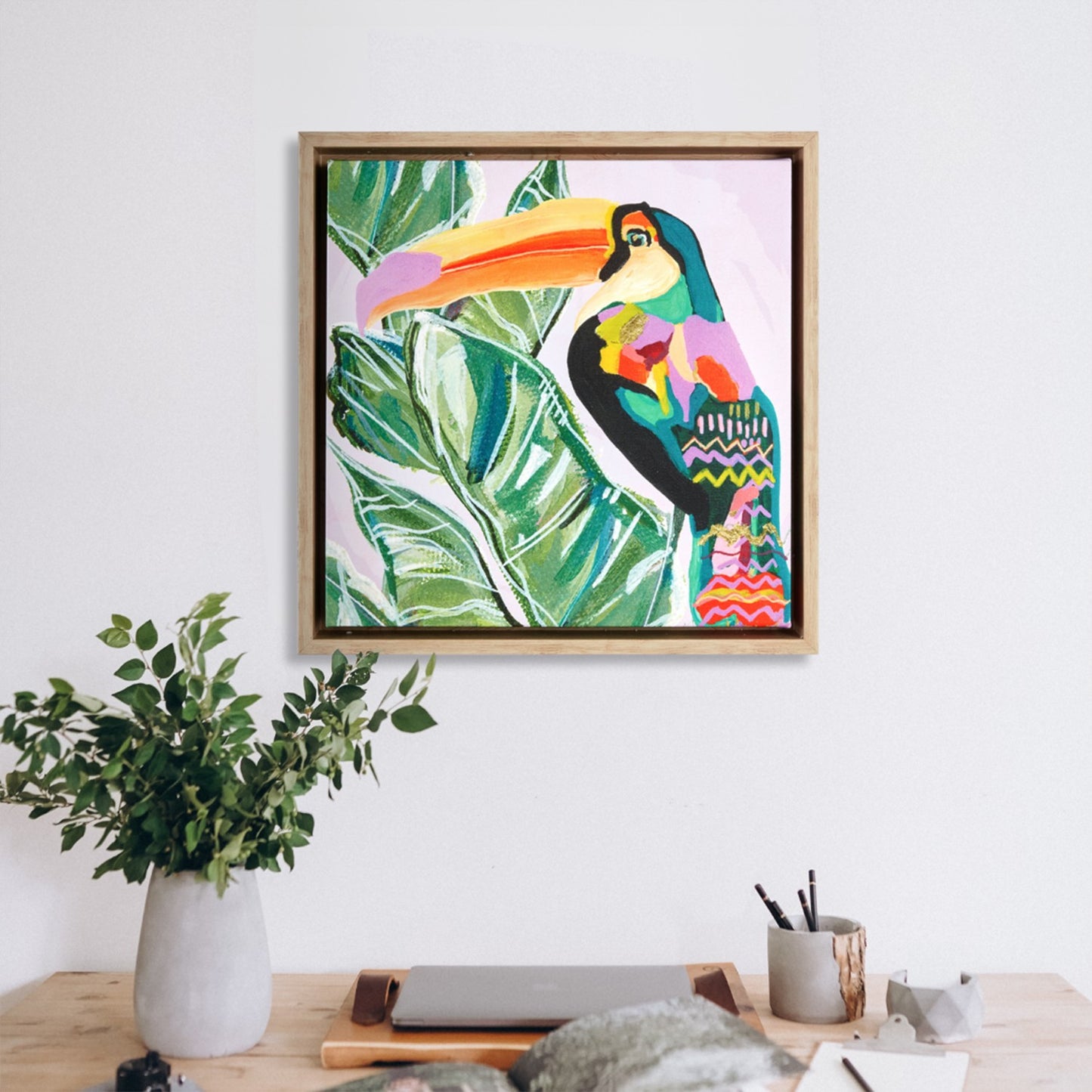 Talulah Toucan Framed Canvas 34x34
