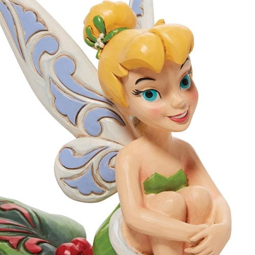 Jim Shore Tinker Bell Sitting On Holly Statue