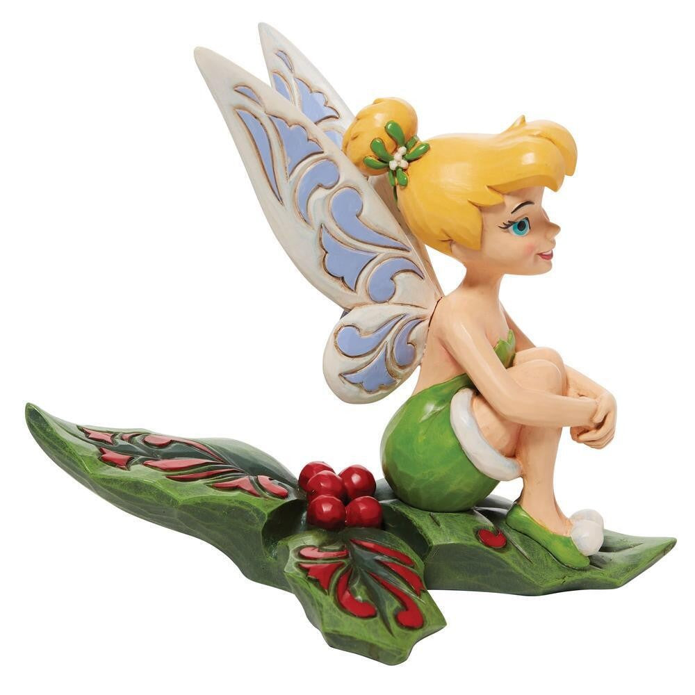 Jim Shore Tinker Bell Sitting On Holly Statue