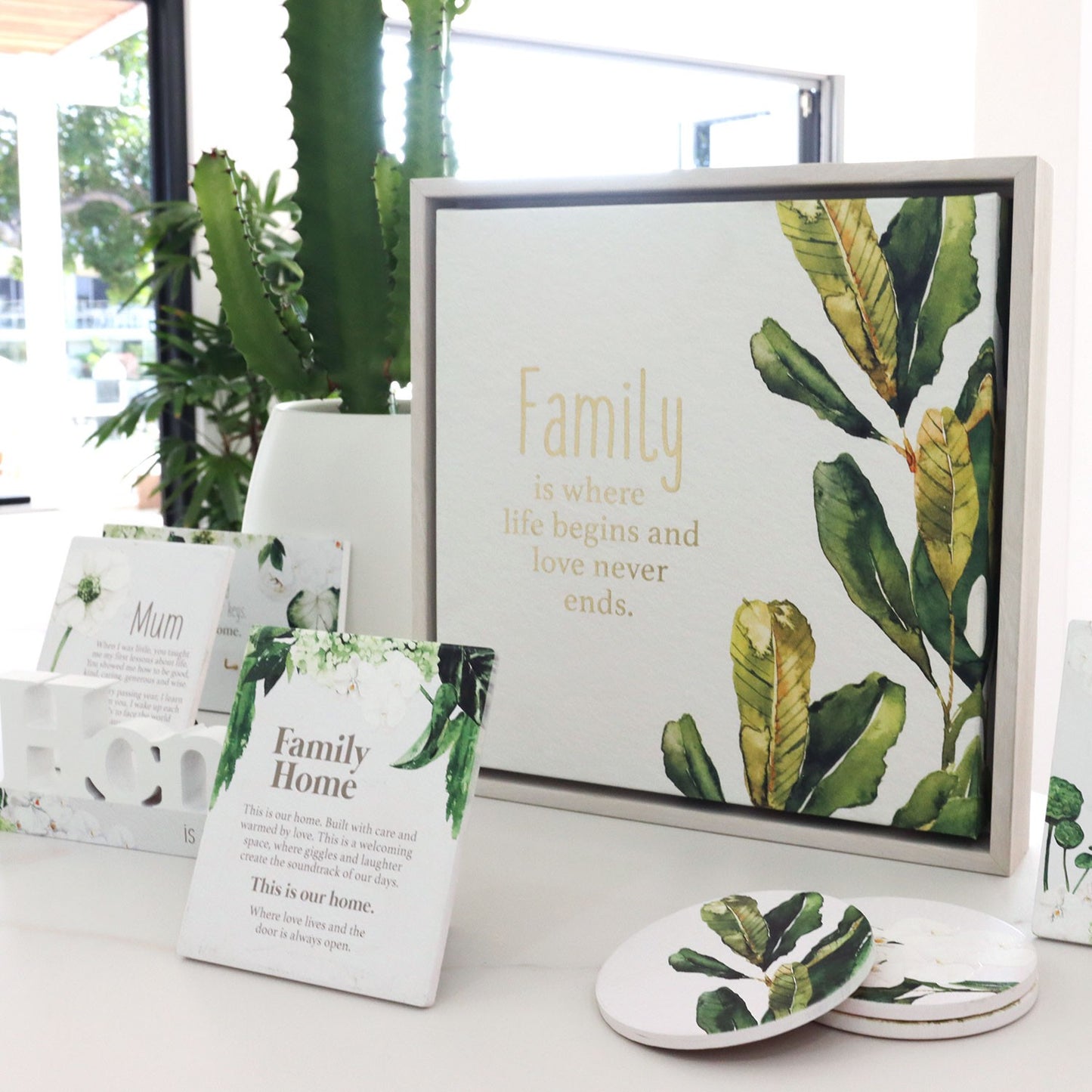 Greenhouse Family Framed Canvas 34x34